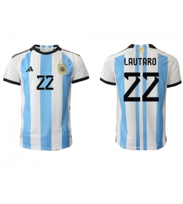 Argentina Lautaro Martinez #22 Hjemmebanetrøje VM 2022 Kort ærmer